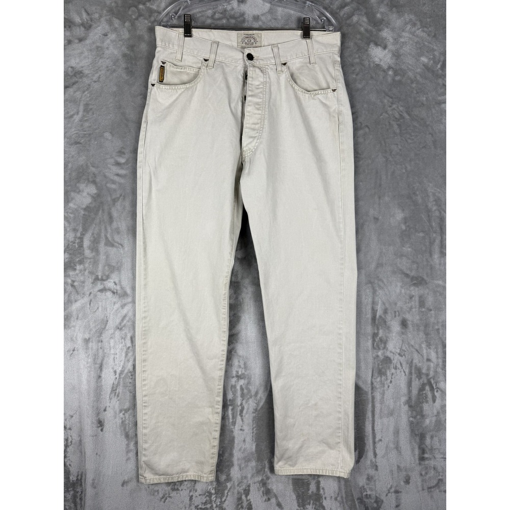 Vintage Armani Jeans‎ Mens Khaki Straight Leg Casual Pants Size 33